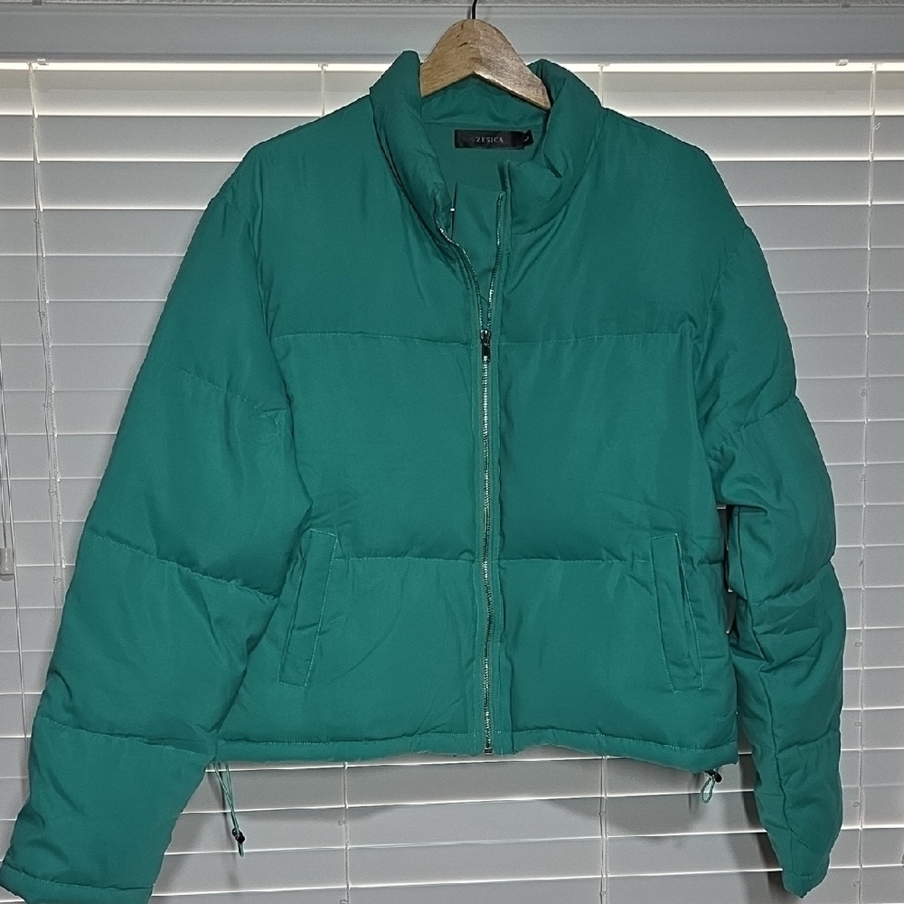 Zesica Teal Women's Puffer Jacket Large NWOT